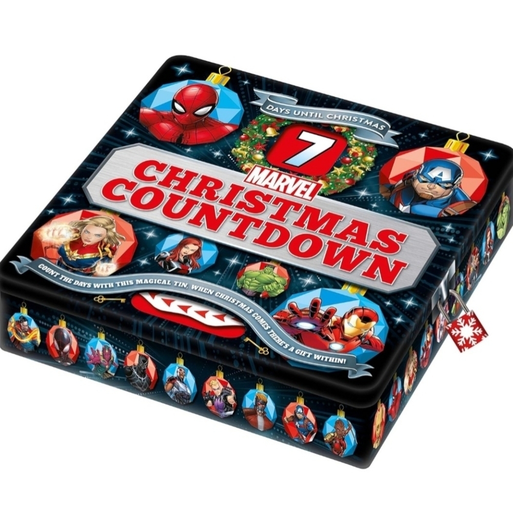 New Marvel 7 Days Until Christmas Countdown Tin